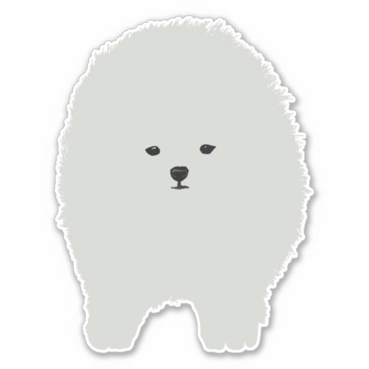 pluizige pomerse hond sticker (Voorkant)