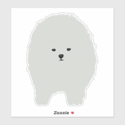 pluizige pomerse hond sticker (Vel)