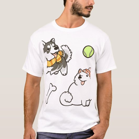 Pluizige Spitz Honden T-shirt (Voorkant)