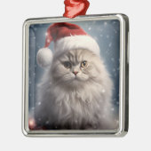 PLUIZIGE VAKANTIE KERSTMIS PERZISCHE TABBY KITTEN METALEN ORNAMENT (Links)