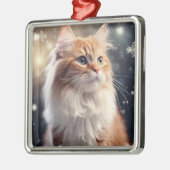 PLUIZIGE VAKANTIE KERSTMIS TABBY KITTEN METALEN ORNAMENT (Links)