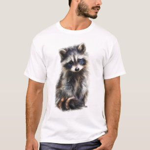Pluizige Wasbeer Bos Bandiet Mannen T-shirt