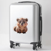 pluizige wasbeer sticker (Koffer)