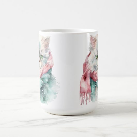 PLUIZIGE WINTERKAT GROEN & BLAUW PETTEN SJAAL MAGISCHE MOK (Midden)