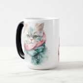 PLUIZIGE WINTERKAT GROEN & BLAUW PETTEN SJAAL MAGISCHE MOK (Voorkant links)