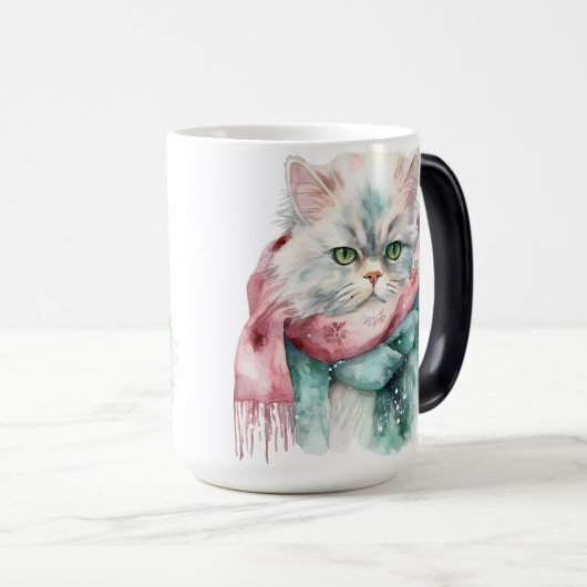 PLUIZIGE WINTERKAT GROEN & BLAUW PETTEN SJAAL MAGISCHE MOK (Voorkant rechts)