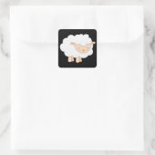 Pluizige Witte Lam Sticker (Tas)