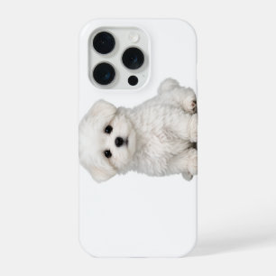 Pluizige Witte Maltezer Puppy Portret Schattige Ho iPhone 15 Pro Case