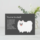 Pluizige Witte Pomeranian Kaart (Staand voorkant)