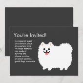 Pluizige Witte Pomeranian Kaart (Voorkant / Achterkant)