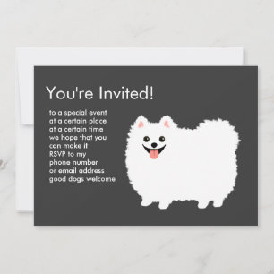 Pluizige Witte Pomeranian Kaart