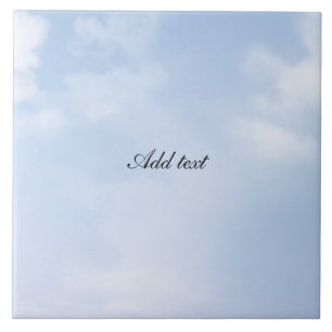 Pluizige wolken, pastelblauwe lucht SJABLOON Tegeltje
