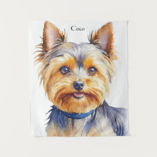 Pluizige Yorkshire Terrier Zachte en Aardige Honde Wandkleed