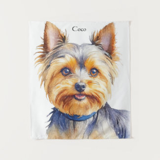 Pluizige Yorkshire Terrier Zachte en Aardige Honde Wandkleed
