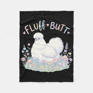 Pluizige Zijdehaan Kuiken Cute Cottagecore Paddens Fleece Deken