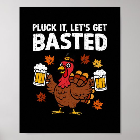 Pluk het! Laten we beginnen Grappige Thanksgiving- Poster (Voorkant)