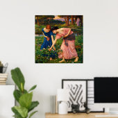 Pluk je rozen terwijl je kan door Waterhouse Poster (Thuiskantoor)