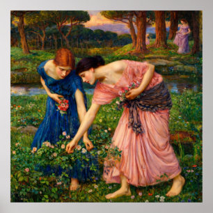 Pluk je rozen terwijl je kan door Waterhouse Poster