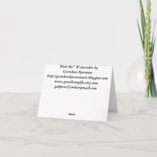 Pluk me! Neem nota van Kaart (Achterkant)