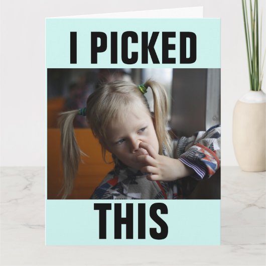 PLUKKEN NEUS GRAPPIGE GRAP VERJAARDAGSKAARTEN KAART (Voorkant)