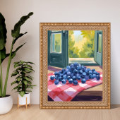 Plukken van Blauwe Bosbessen | Vrucht Waterverf Bl Poster