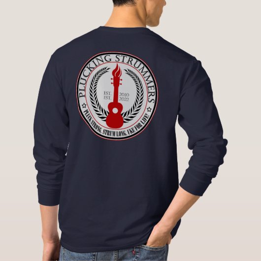 PLUKKENDE STRUMMERS GCEA TSHIRT met lange mouwen (Achterkant)