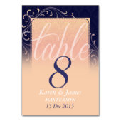 Plum & Abriot Damask Dream Wedding Table Number Kaart (Voorkant)