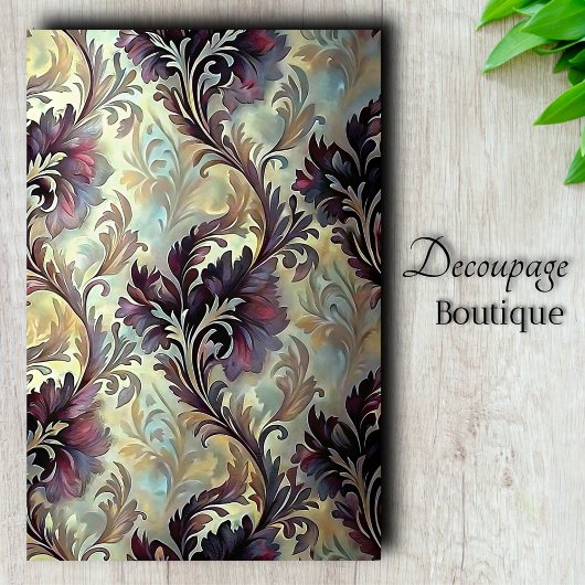Plum Acanthus Dream Decoupage Tissuepapier