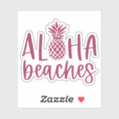 Plum | Aloha stranden tropische zomer ananas Sticker (Vel)