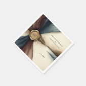 Plum and Blue Ombre Ribbon Seal Wedding Napkin Servet (Hoek)