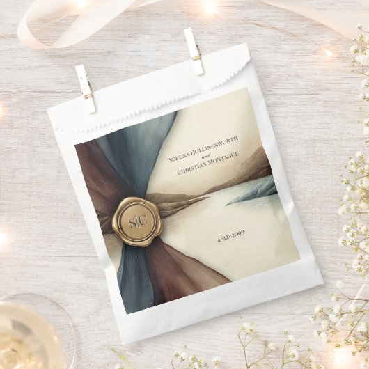 Plum and Blue Ombre Seal Watercolor Wedding Bedankzakje (Geknipt)