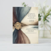 Plum and Blue Ombre Seal Watercolor Wedding Informatiekaartje (Staand voorkant)