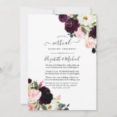 Plum and Blush Pink Online Virtual Wedding Kaart (Voorkant)