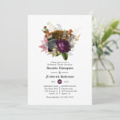 Plum and Burnt Oranje Halloween repesal Dinner Kaart (Staand voorkant)