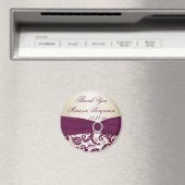 Plum and Champagne Damask Wedding Favor Magnet (Insitu (Vaatwasser))