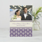 Plum and Cream Photo Elopement Announcement-kaarte Aankondiging (Staand voorkant)