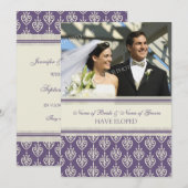 Plum and Cream Photo Elopement Announcement-kaarte Aankondiging (Voorkant / Achterkant)