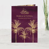 Plum and Gold Glitter Date Palm Muslim Wedding (Voorkant)