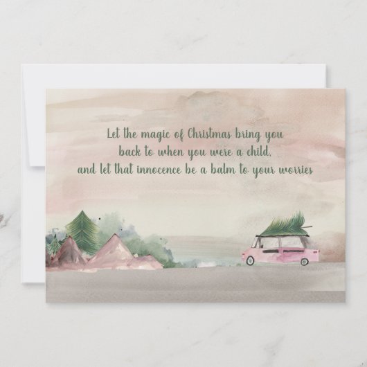 Plum and Green Kerstmis zorgt voor de bomen Kaart (Voorkant)