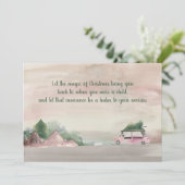 Plum and Green Kerstmis zorgt voor de bomen Kaart (Staand voorkant)