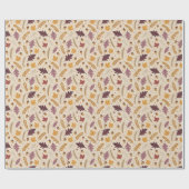 Plum and Mustard Autumn Leaf Pattern Cadeaupapier (Vlak)