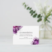 Plum and Navy Waterverf Wedding Accommodations Informatiekaartje (Staand voorkant)