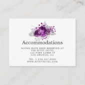 Plum and Navy Waterverf Wedding Accommodations Informatiekaartje (Voorkant)