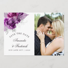 Plum and Navy Waterverf Wedding Save the Date