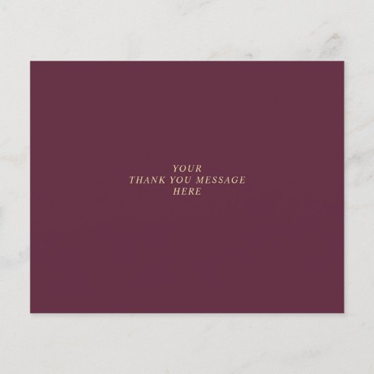 Plum and paarse floral Bridesmaid Dank u wel (Achterkant)