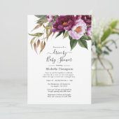 Plum and Pastel Violet Floral drive by Shower Kaart (Staand voorkant)