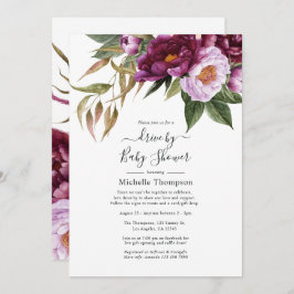 Plum and Pastel Violet Floral drive by Shower Kaart