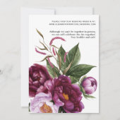 Plum and Pastel Violet Floral Virtual Wedding Kaart (Achterkant)
