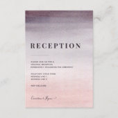 Plum and Pink Ombre Waterverf Wedding Reception Informatiekaartje (Voorkant)