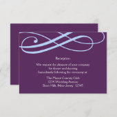 Plum and Powder Blue Swirls Reception Card Informatiekaartje (Voorkant / Achterkant)
